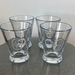 La Rochere France Fleur De Lys Clear Glass Tumbler Set of 4